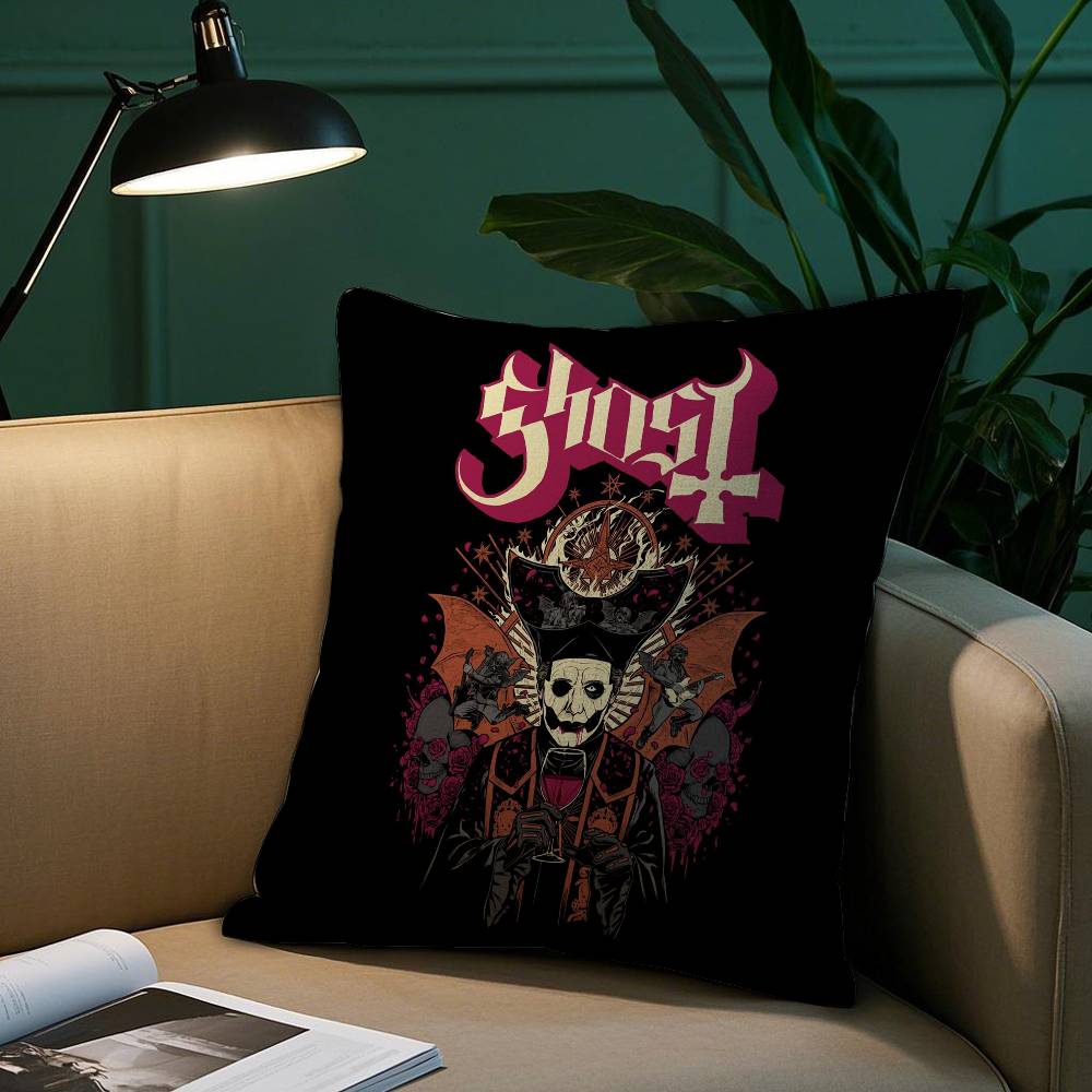 Cool G-Ghost BandS Pillow Case Short Plush Print Cushion Cover Square Throw Pillow Covers Sofa Home Decor