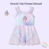 Girls' Princess Mermaid One-Piece Swimsuit with Mesh Skirt