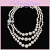 Sparkling Rose Gold Pearl Necklace With Magnetic Clasp For Elegant Women