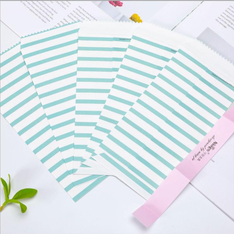 20pcs Cartoon Envelopes Mixed Pattern Mailers Paper Envelopes for Love Letters Striped DIY 19.5*9CM
