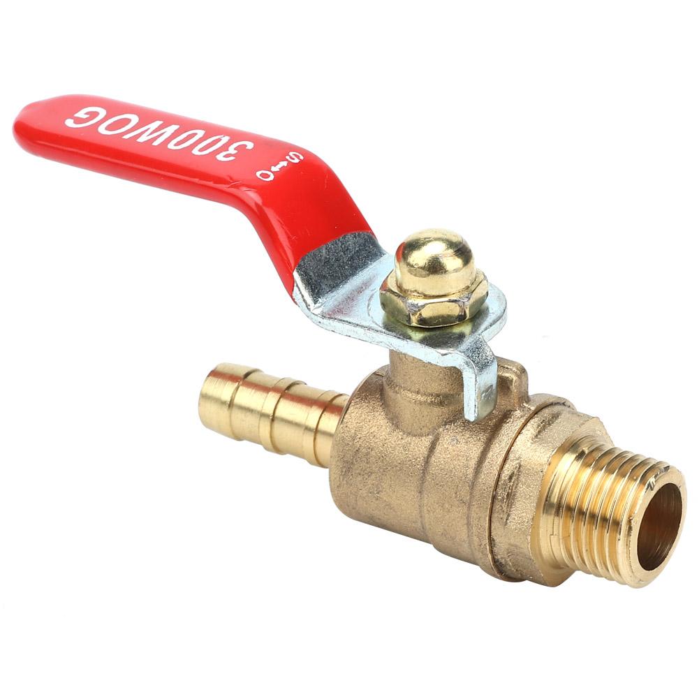 G1Celsius4   Male to 8Celsius10Celsius12mm Hose Barb   Valve Green Lever Handle Thicken Brass Valve(8mm)
