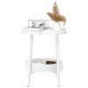 Small Coffee Table, Flower Shaped Desktop Tea Table, Modern Style End Table, Living Room Center Minimalist Display Coffee Table with 2-Tier