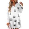 Women's Fashion Plaid V-Neck Long Sleeve Dress