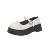 Bow thick sole heightening Mary Jane shoes women's new summer wear with skirt retro single shoes
