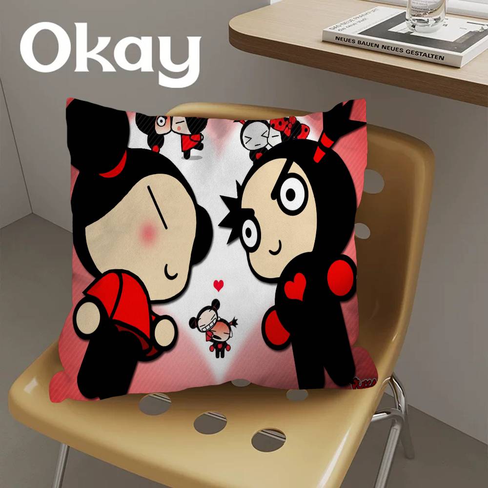 Cute Cartoon Pucca Garu Pillow Anime Pillow Sofa Bed Head Pillow Cover Cushion Cover 45x45 cm Fashion