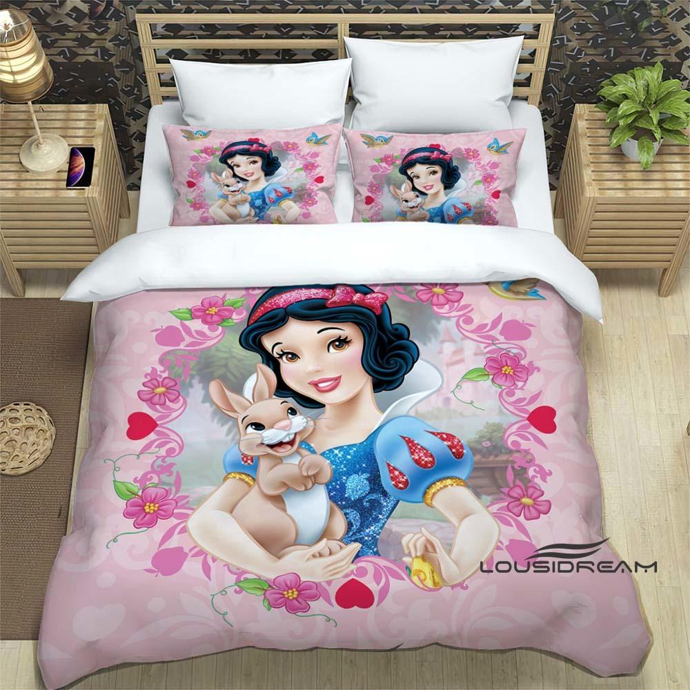 

Snow White and the Seven Dwarfs bedding set, 3D printed cartoon pattern duvet cover, soft and comfortable, extra-large size, 135x200cm