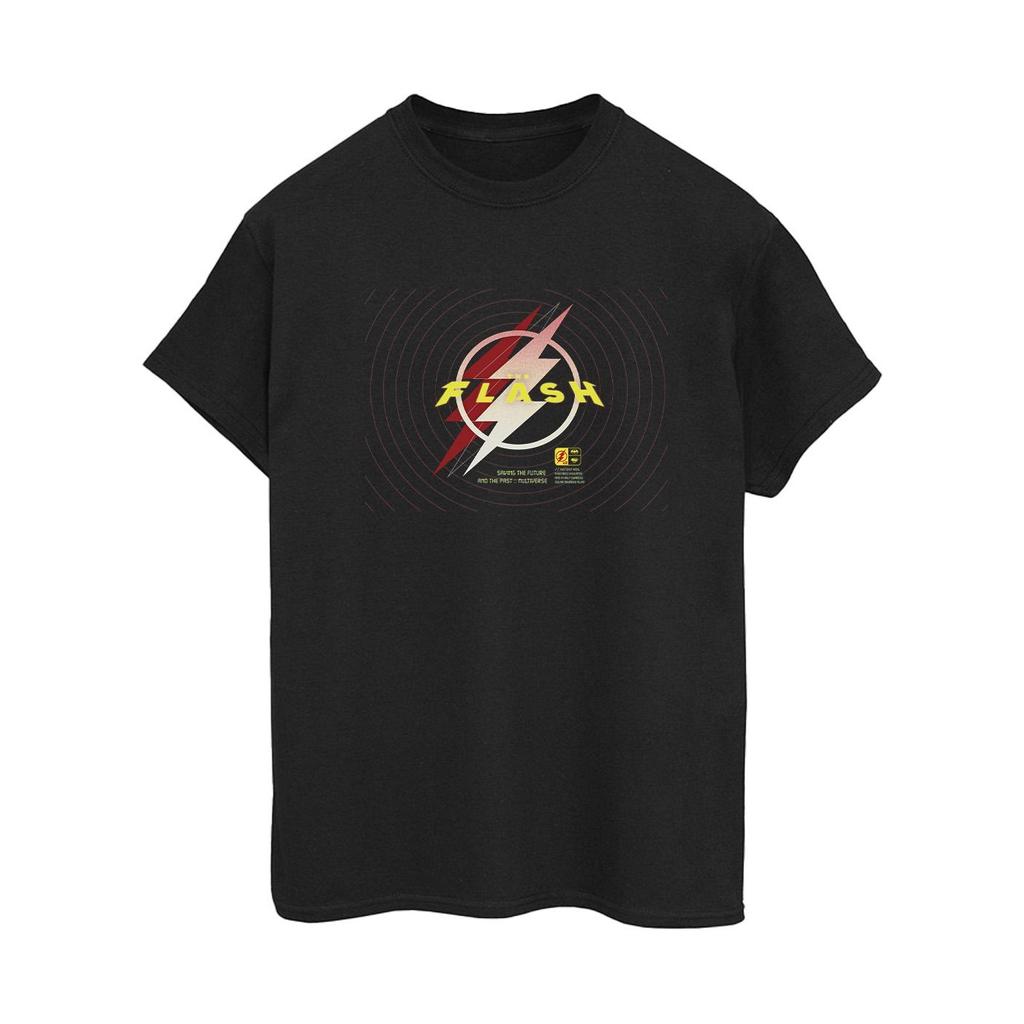 DC Comics Womens/Ladies The Flash Lightning Logo Cotton Boyfriend T-Shirt