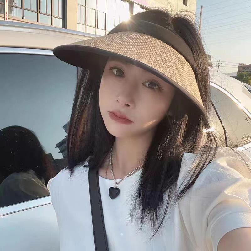 Visor Beach Travel Outdoor Cap Fisherman Bucket Sunscreen Foldable Top Empty Brim Wide Women For Hat Straw Protection Uv Summer Hats