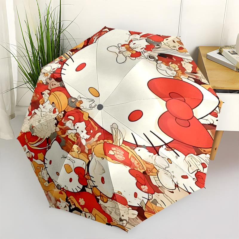 

1pc Hello Kitty Automatic Opening/Closing Umbrella with Foldable Design, 8-Bone Iron Frame, Outdoor, Festive Gift for Fans, Travelers, Everyday Use, I