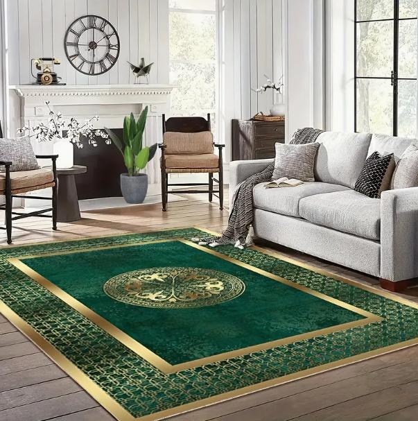 Luxuriöse Chenille-Matte Böhmische Blumen Persische Matte für Wohnzimmer Schlafzimmer Boho Bodenmatten Luxuriöse Chenille-Matte Blumen Persische Matte