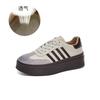 Leather Retro German Training Shoes Versatile Platform Heightening Board Shoes 2025 Spring New Little White Shoes Women's Biscuit Shoes Women's Tide