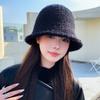 Autumn and Winter Hat Women's Bucket Hat Winter Warm Solid Color Imitation Lamb Wool Bucket Hat Tide