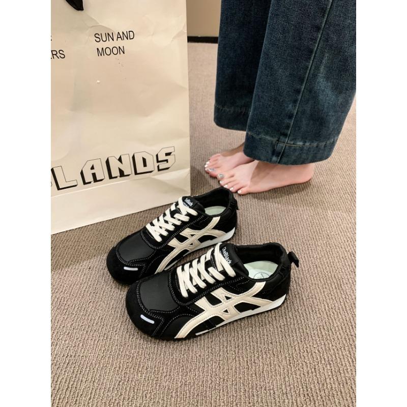 

Leather women s autumn new thick-soled inner height increase versatile lightweight casual sports shoes 35 чёрный