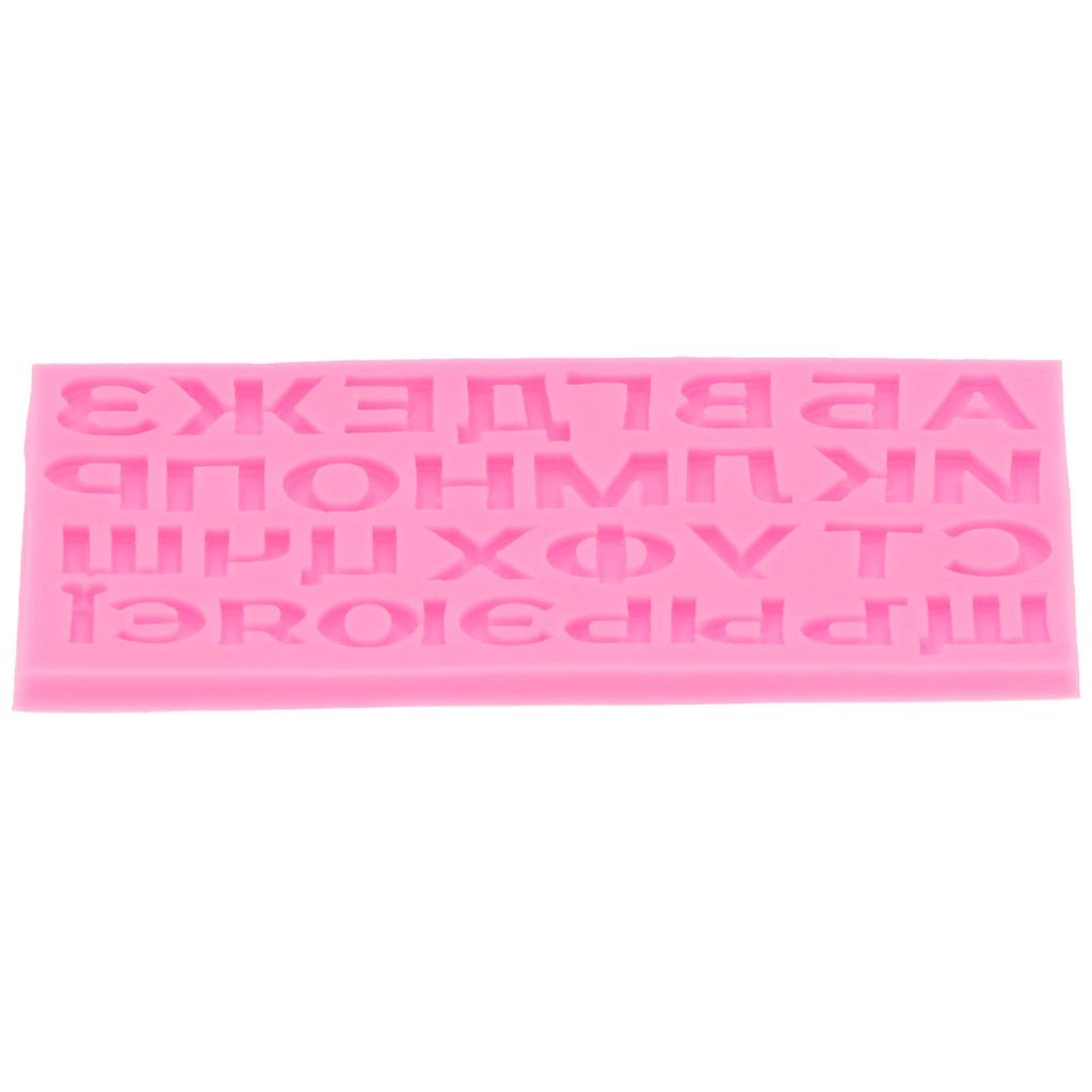 Russian Letters Mold Liquid Silicone Cake Chocolate Mold DIY Baking Mold for Bakery HomePink