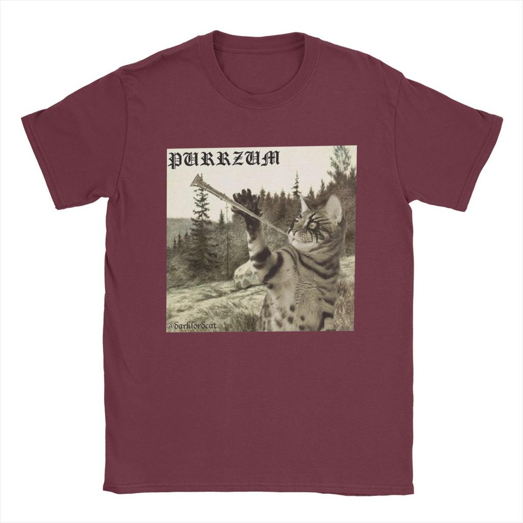Men T-Shirt Purrzum Burzum Funny Pure Cotton Tees Short Sleeve T Shirt O Neck Tops Birthday Present