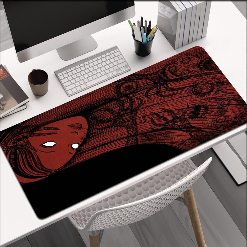 Junji Ito Xxl Mouse Pad Gaming Accessories Keyboard Alfombrillas De Ratón Soft Computer Desk Mat Pc Gamer Cabinet Mousepad Large
