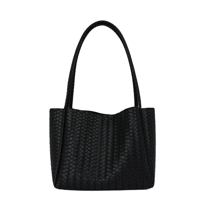 Fashion Tote Bag - Large Capacity Women's Shoulder Bag - Retro Woven Texture Tote Bag