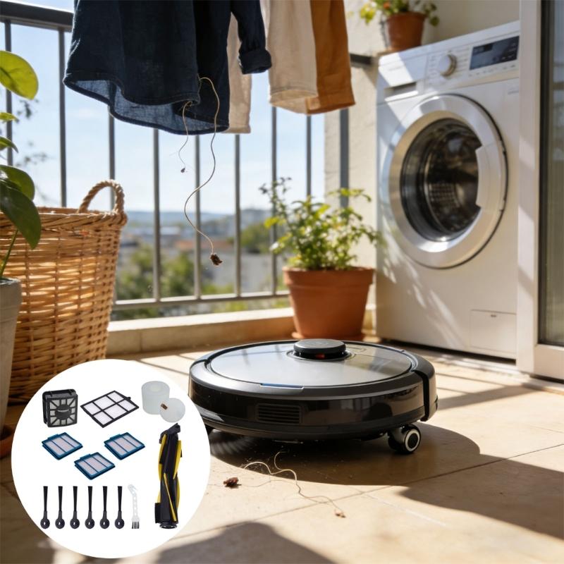 Main Brush Side Brush Filters Replacement Parts Set for AV911S, RV1000, RV1000S Robot Vacuum Cleaners Spare Parts