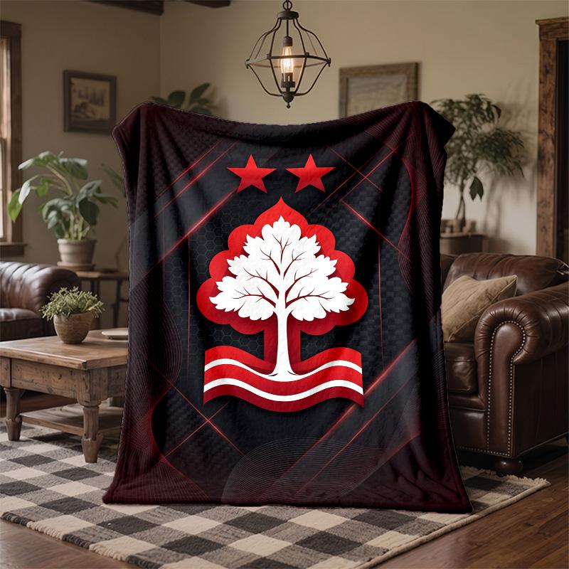 Coperta in Pile a Tema Nottingham Forest Morbida e Accogliente in Peluche per Camera da Letto Divano Viaggio