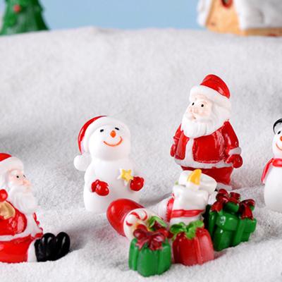 1Pc Christmas Santa Snowman Train Mini Figurine DIY Fairy Landscape Decoration