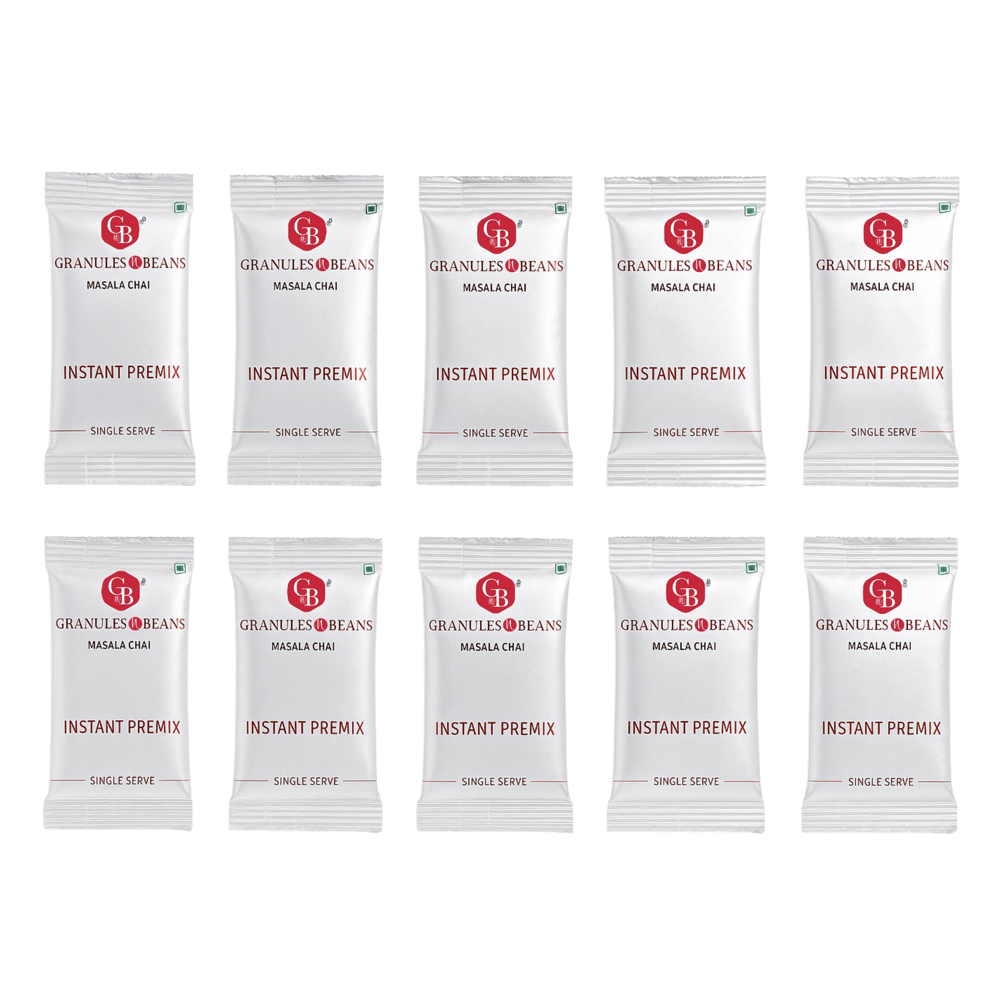 Granules N Beans Masala Chai Instant Tea Premix - 50 Sachets | Authentic Spiced Instant Tea | Easy to Make | Strong & Aromatic Indian Chai