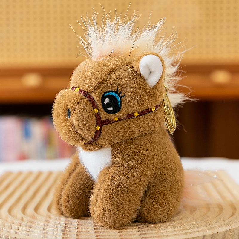 Cute Little Horse Plush Pendant - Year of the Horse Zodiac Keychain Ornament Gift