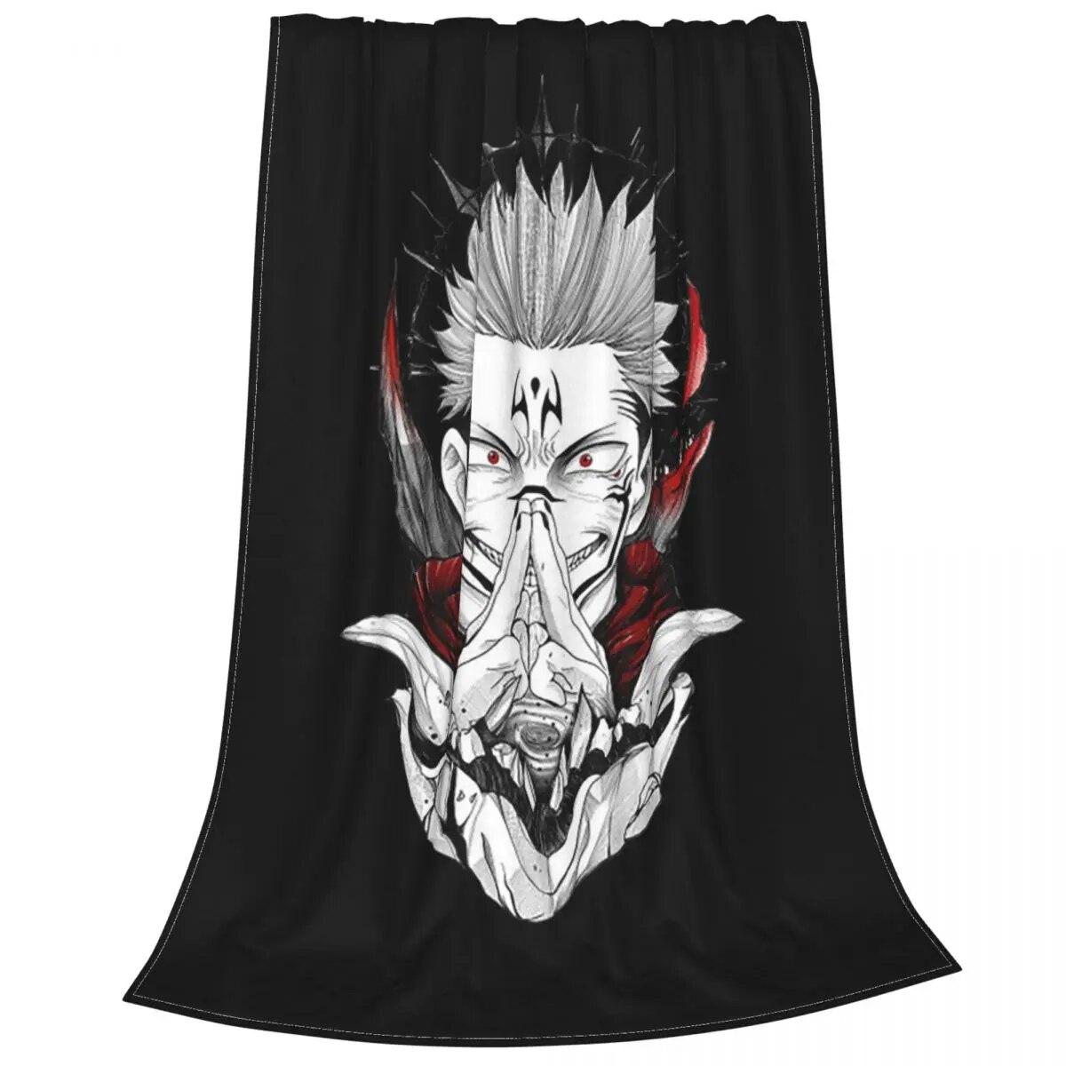 

Одеяло Jujutsu Kaisen Sukuna, аниме, манга, фланелевые забавные теплые пледы для зимнего покрывала 125x150cm 50x60inch