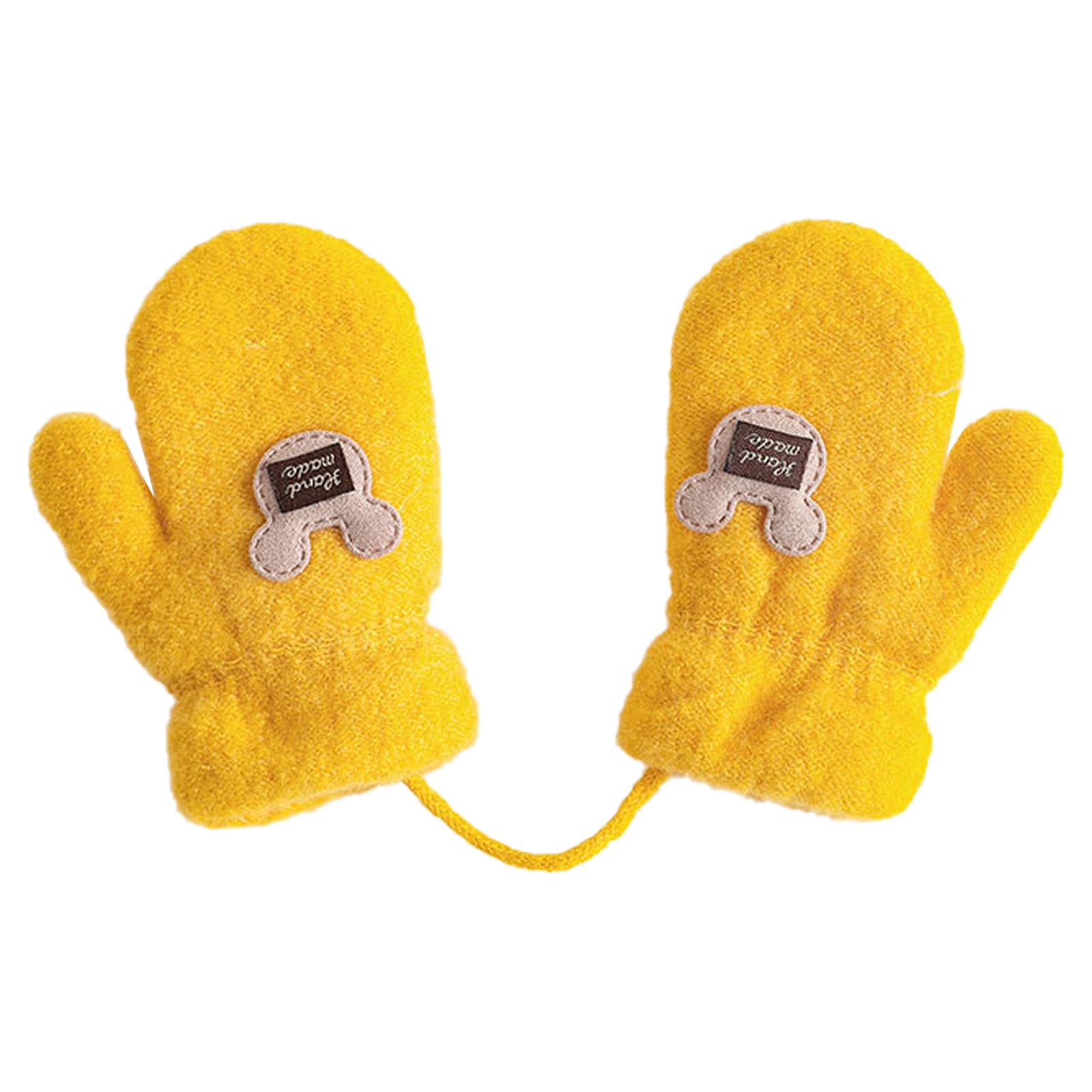 

Buffydeer Knit Ages with Cute Winter Gloves for Girls and and Perfect for Playing in the and Kindergarten Kids Mittens, Unisex, 3-6, Drawstring,