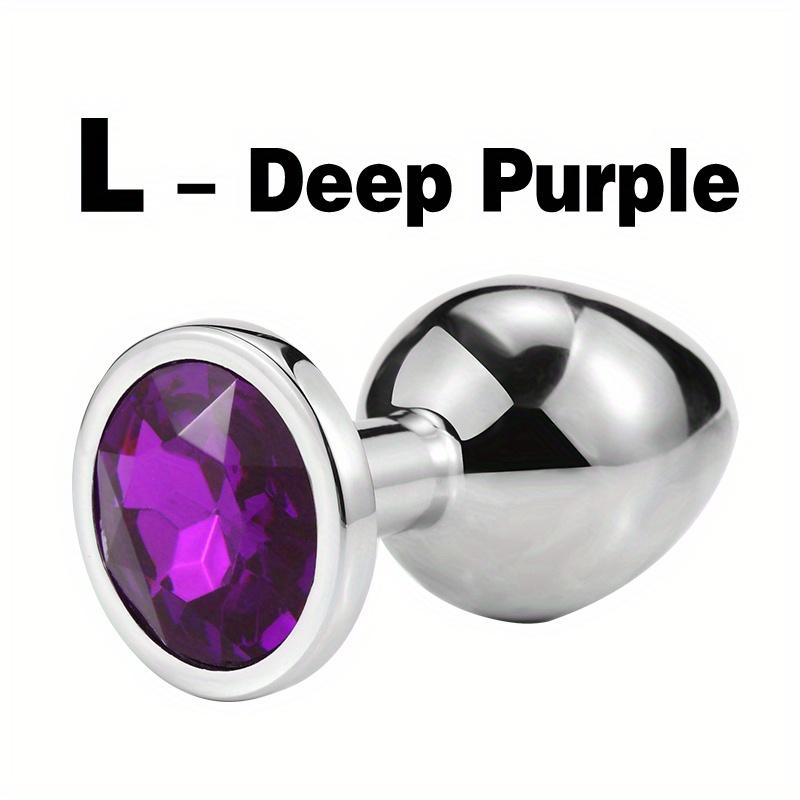 1pc Gemstone Base Stainless Steel Anal Plug - Smooth Body-Safe Metal Butt Plug for Couples Adult Pleasure Sex Toy