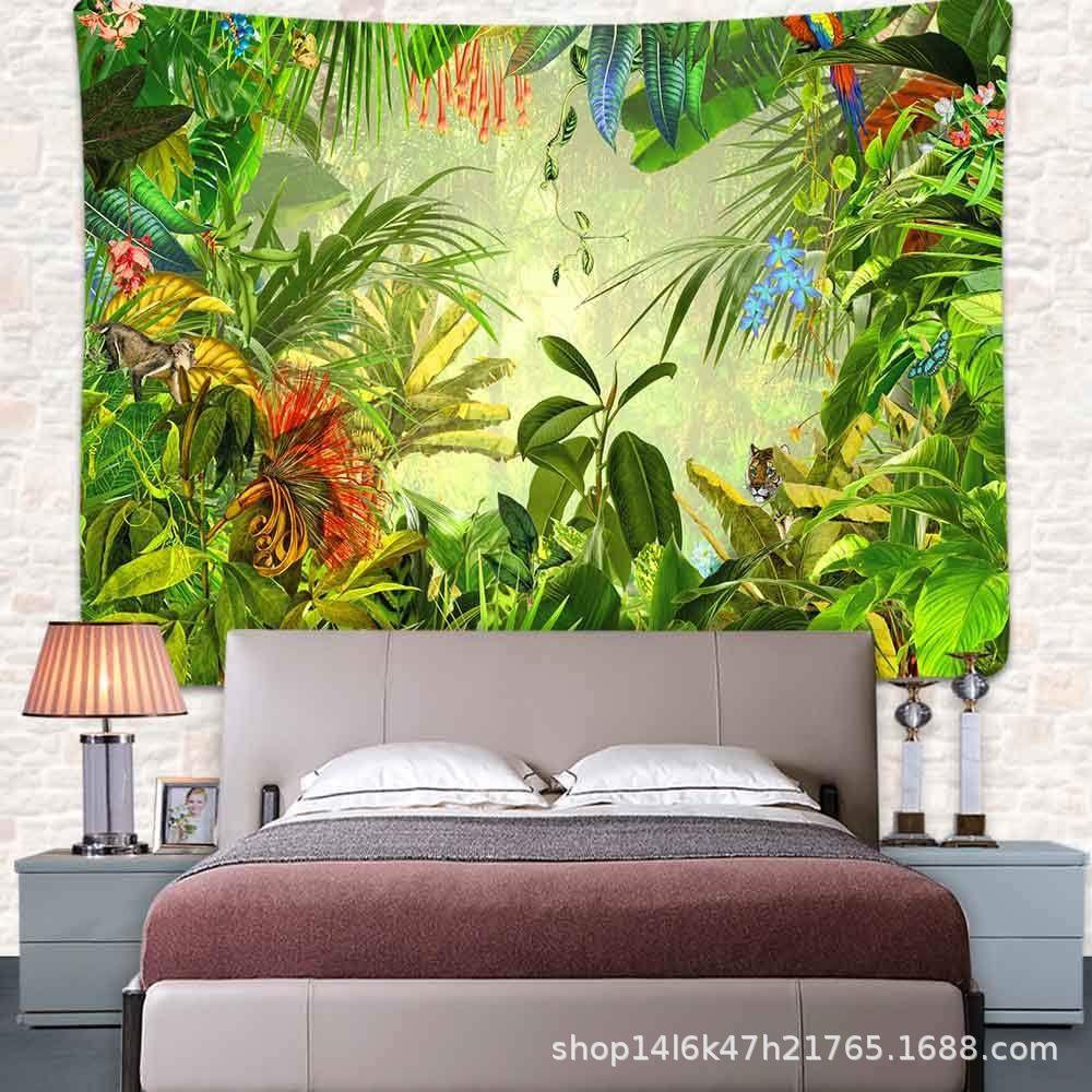 

Декоративная ткань с растениями, Настенный плед для спальни, Настенная ткань с природным пейзажем, Комнатный гобелен, Фоновая ткань для гостиной, Подвесная ткань 95 * 73cm