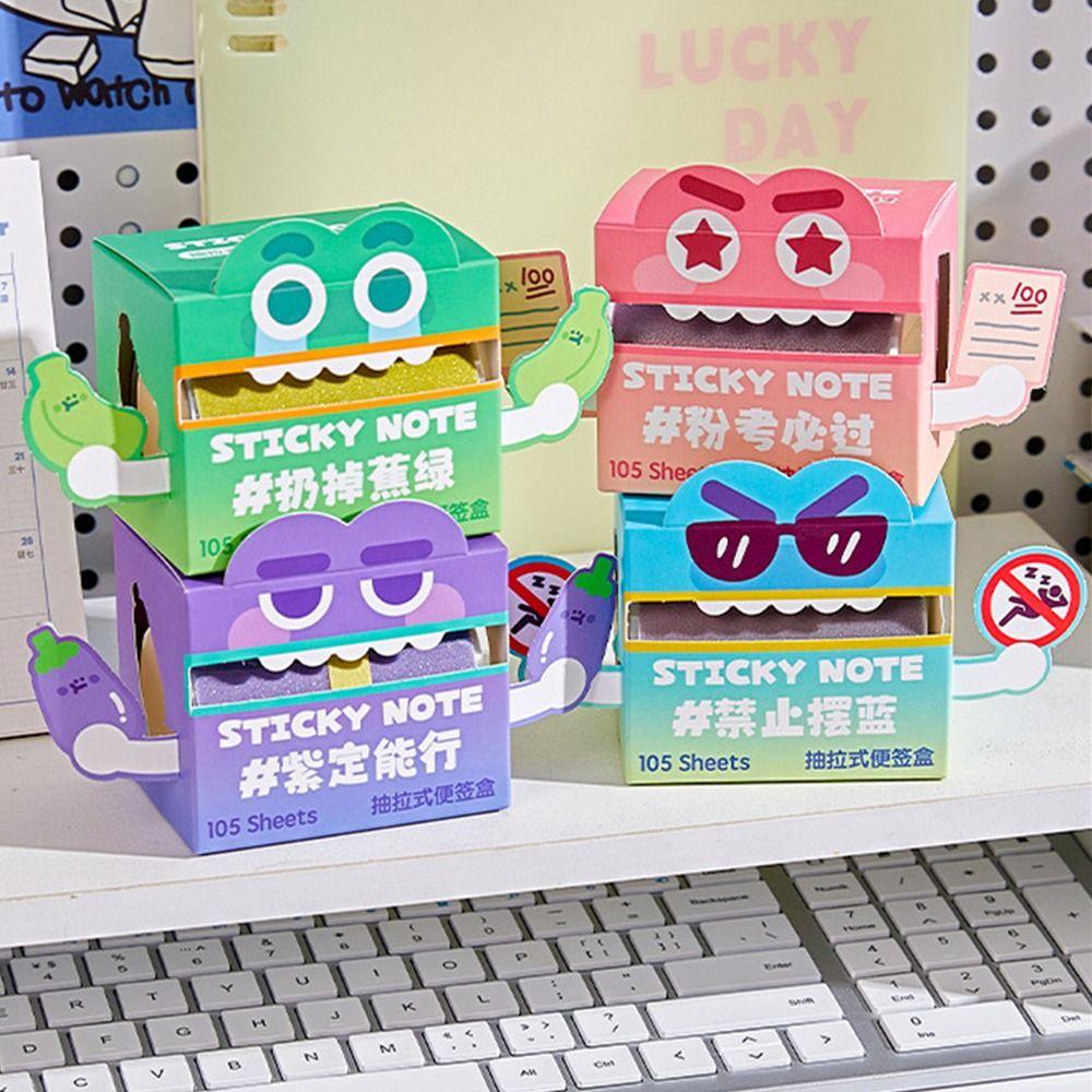 Perlmuttfarbene Ausziehbare Haftnotizen Kawaii Quadratisches Schreibblock Tragbare Cartoon-Notizblöcke Tagebuch