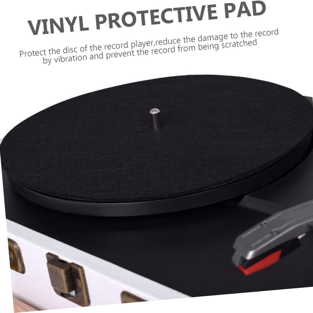 12-Zoll, 2-mm Plattenteller-Anti-Rutsch-Matte, Wollmatte, Stoßabsorbierende Plattenmatte für LP-Vinyl-Schallplatten und Plattenspieler