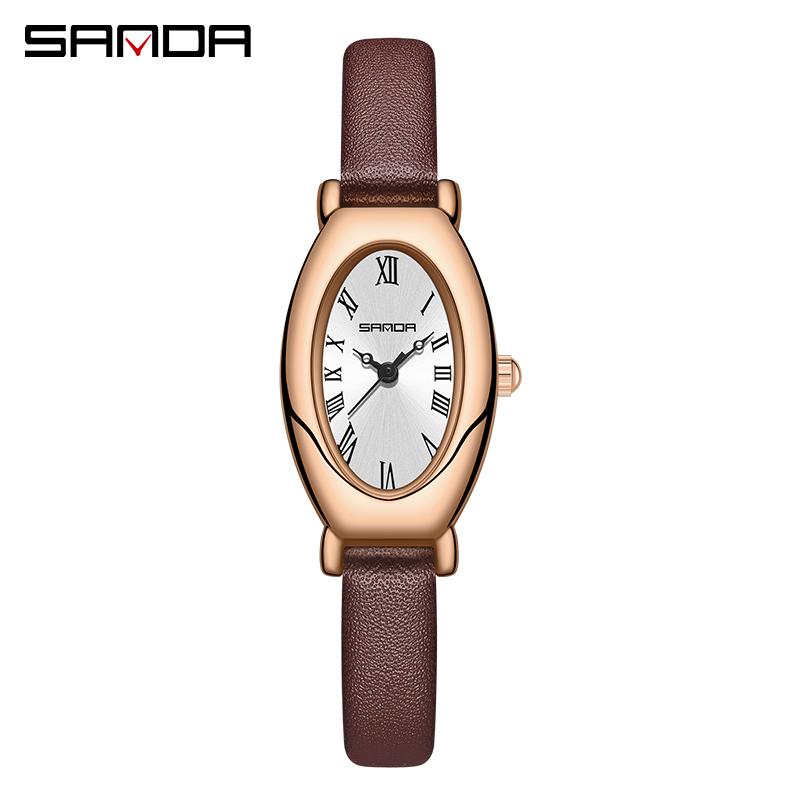 Fashin Sanda top brand 1123 elegant design Roman numerals square dial waterproof quartz movement business women's analog watch