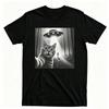 Bigfoot Ufo Selfie Shirt Alien Spaceship Sasquatch Cryptid Fun Graphic Tee Vintage Graphic Short Sleeve Halloween Party Tops