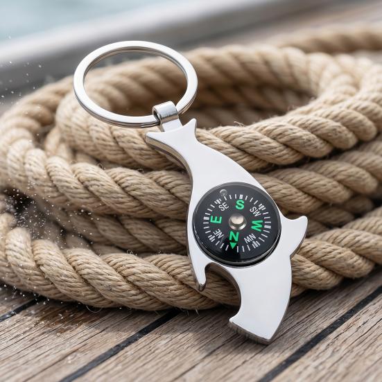 Kompassnyckelring Legering Mini Kompass Väskberlock Utomhus Camping Ryggsäcksberlock Nyckelring Present till Vandrare