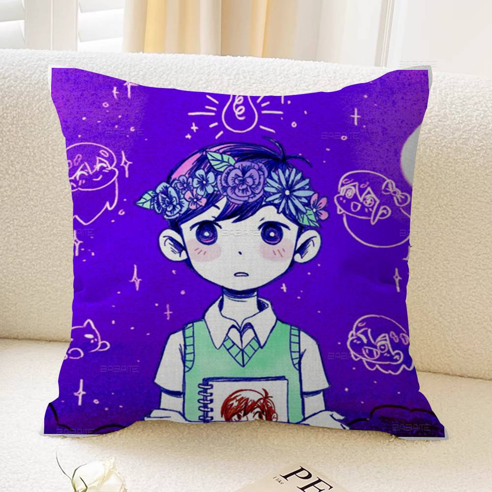 Hot Game Omori Cushion Cover Car Throw Pillow Case For Sofa Car Christmas Gift Xcm Xcm