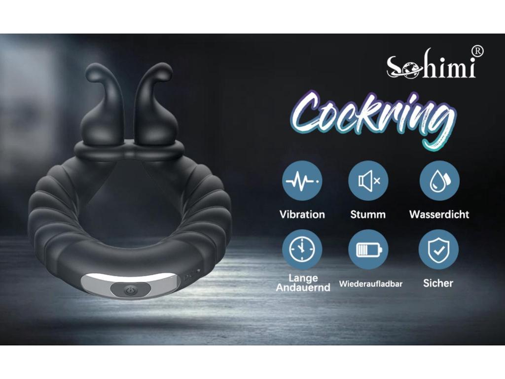 USB Rechargeable Snail Men's Vibrating Massage Ring - Delay Adult Pleasure Device