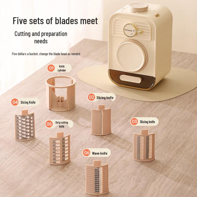 OSTMARS Electric Vegetable Cutter: Multifunctional Kitchen Slicing and Shredding Machine