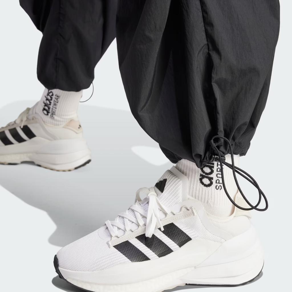 Adidas Solid Color Elastic Waistband Adjustable Cuffs Casual Pants Women Bottoms Black IQ4827