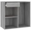 VidaXL LED Vanity Table with Cabinets Grey Sonoma Wood Based Material