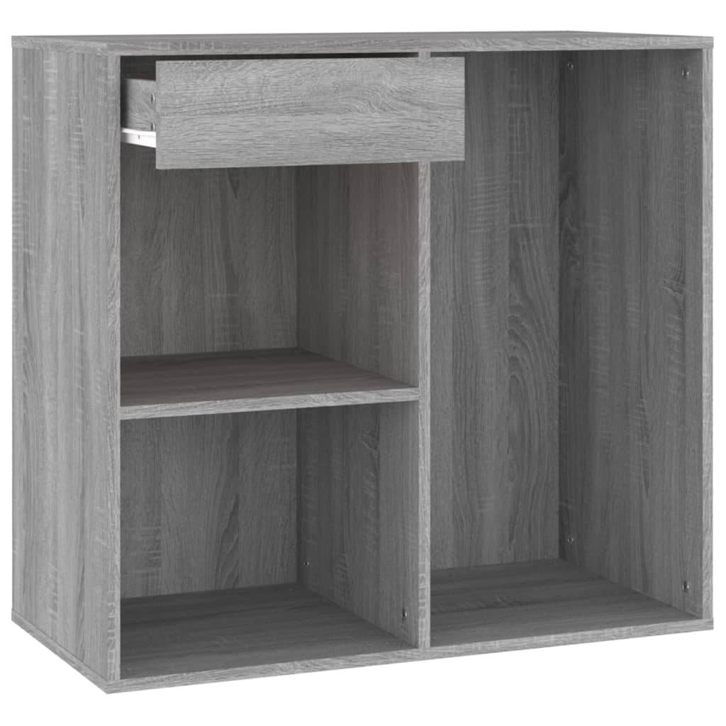 VidaXL LED Vanity Table with Cabinets Grey Sonoma Wood Based Material