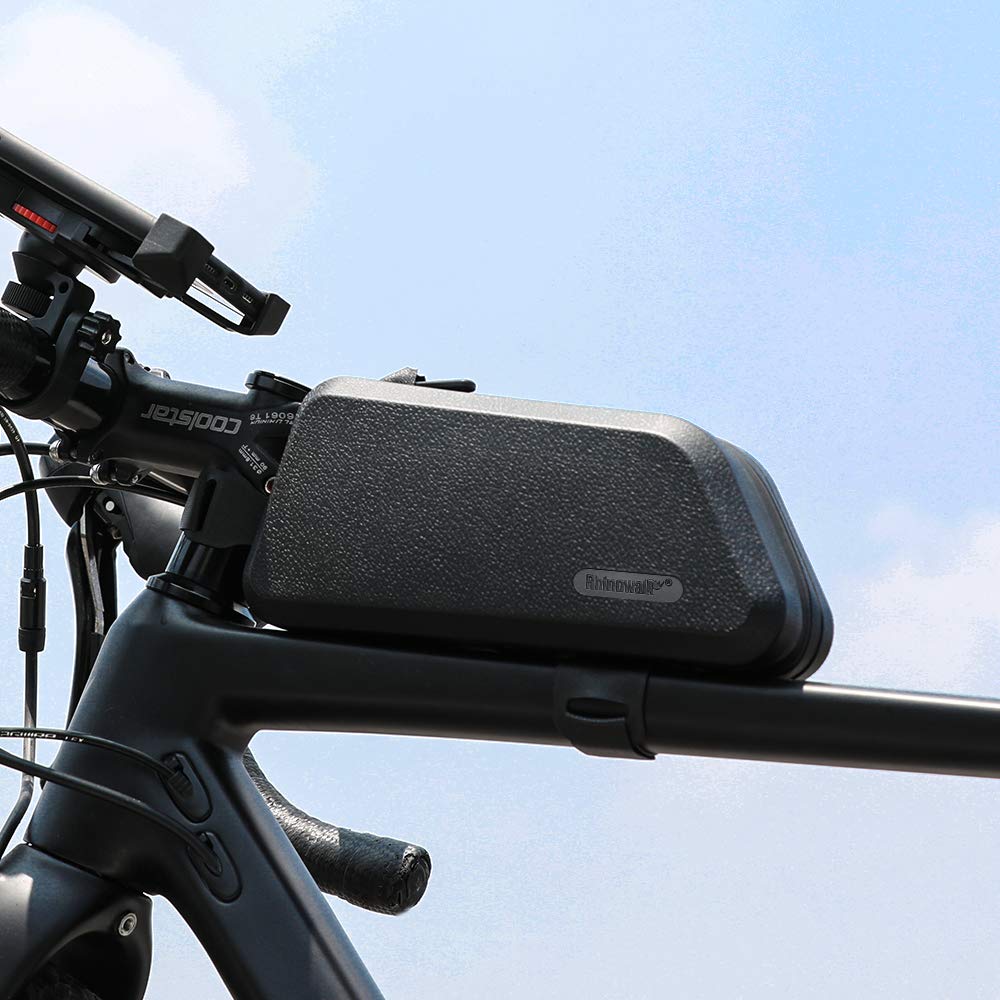 Rhinowalk Bicycle Top Tube Bag, Frame Bag, Waterproof, Lightweight, 1.5L Capacity, Easy Storage, TPU Material, for Road Bikes