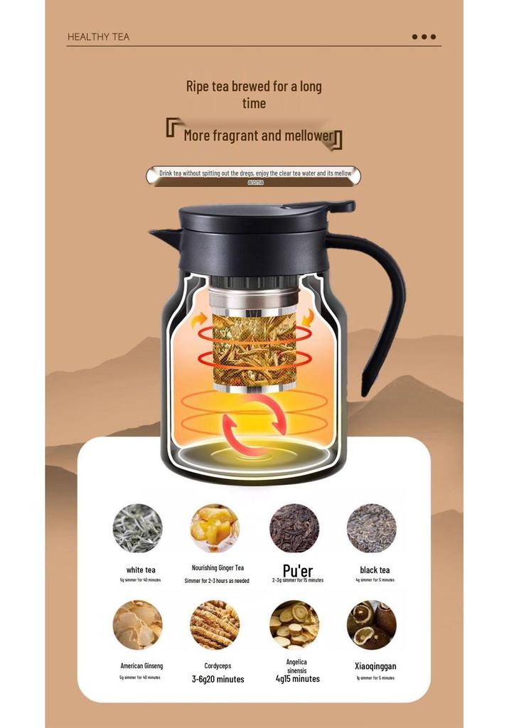 Tangs 316 Stainless Steel Large Capacity Teapot & Thermos with Tea Leaf Separator for Stewing Old White Tea