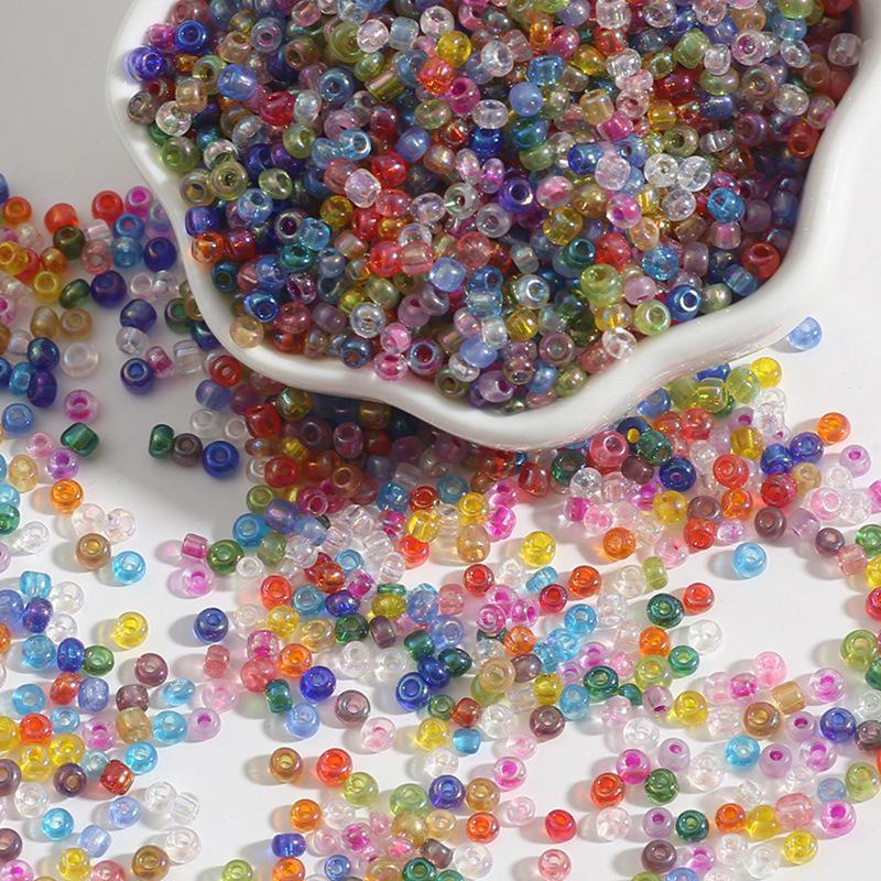 Ručně vyráběné Fantasy Color DIY korálkové doplňky: Průhledné skleněné korálky z rýže a prosa