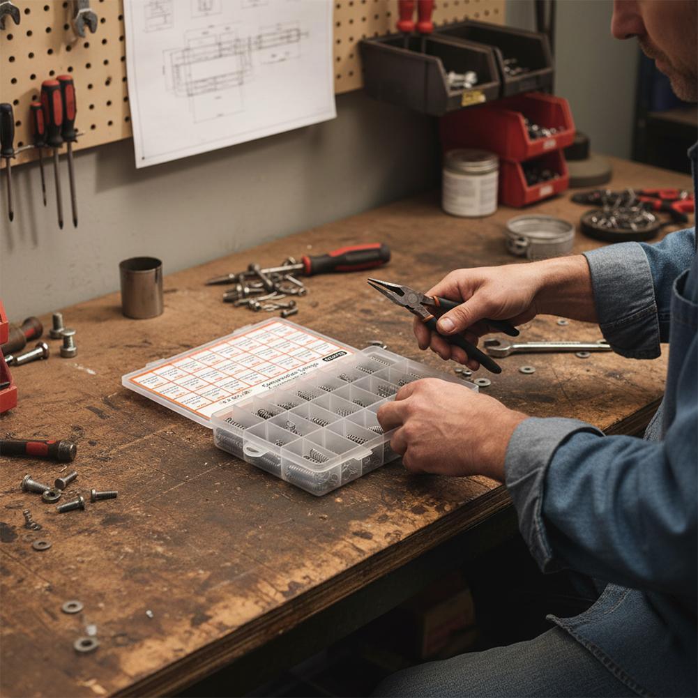 Compression Springs Assortment 392 Pieces with 24 Sizes Made from 304 Stainless Steel for Mechanical and Household Use