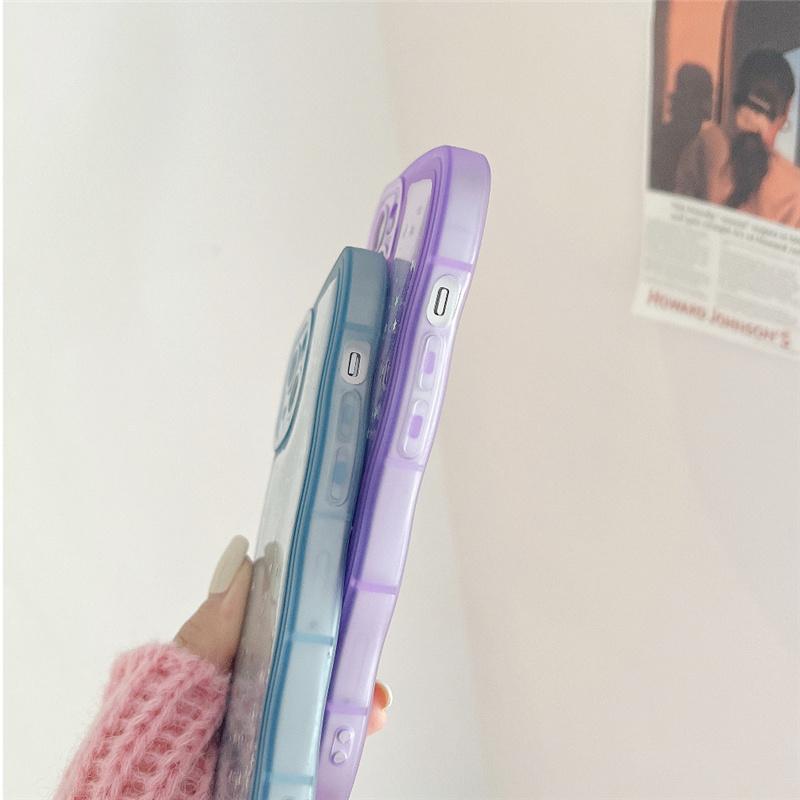 Pro iPhone 15 14 13 12 11 Pro Max XR XS SE 7 8 Plus Pouzdro Roztomilý průhledný hybridní třpytivý kudrnatý kryt nárazníku Soft Fundas