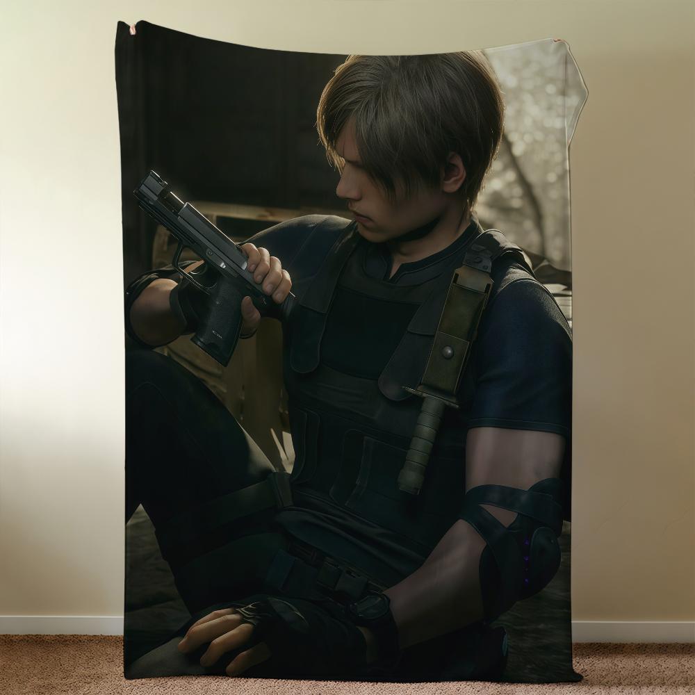 Leon Scott Kennedy R-ResidentS-ES Blanket Throw Super Cosy Plush Living Room Sofa Couch Childish Birthday Gifts