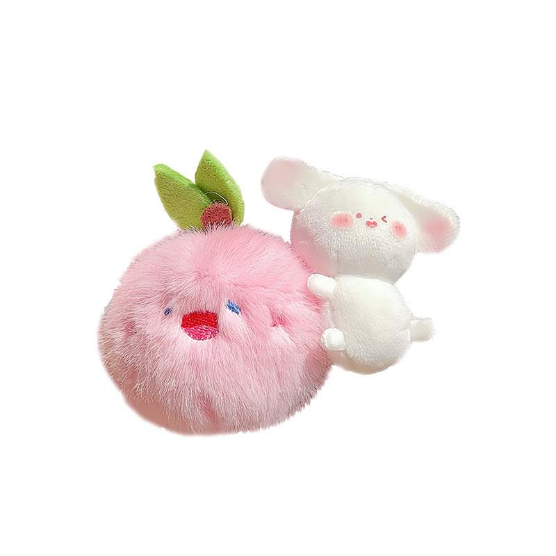 Jinnew Adorable Fun Fruit Stretching Small Animal Plush Pendant Keychain