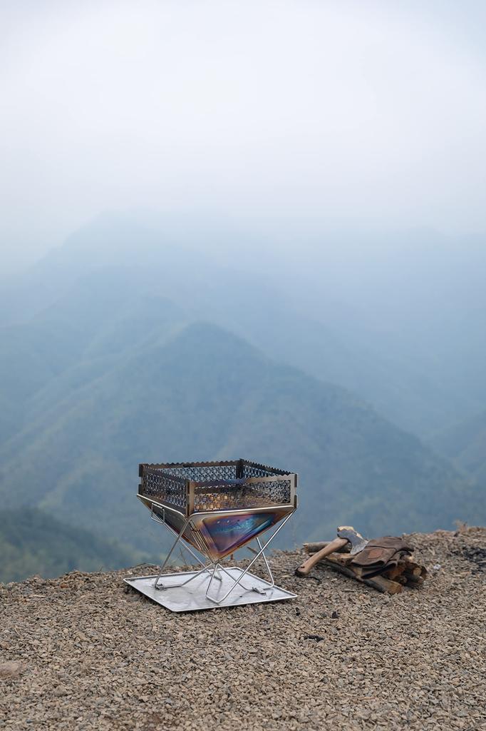 CAMPING MOON TKB-405-CU Stainless Steel Fire Plate, Large, for Campfires and Campfires