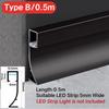 0.5m/1m Hidden Corner LED Skirting Line Aluminum Profile Recessed Backlight Baseboard Connector Wall Trim Floor Bar Strip Light